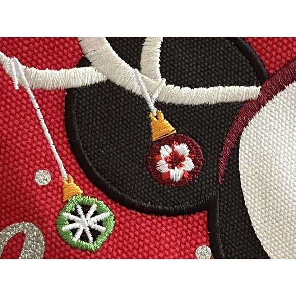 Disney Parks Walt Disney World Christmas Mickey Mouse Merry & Bright Red Tote - Picture 7 of 16